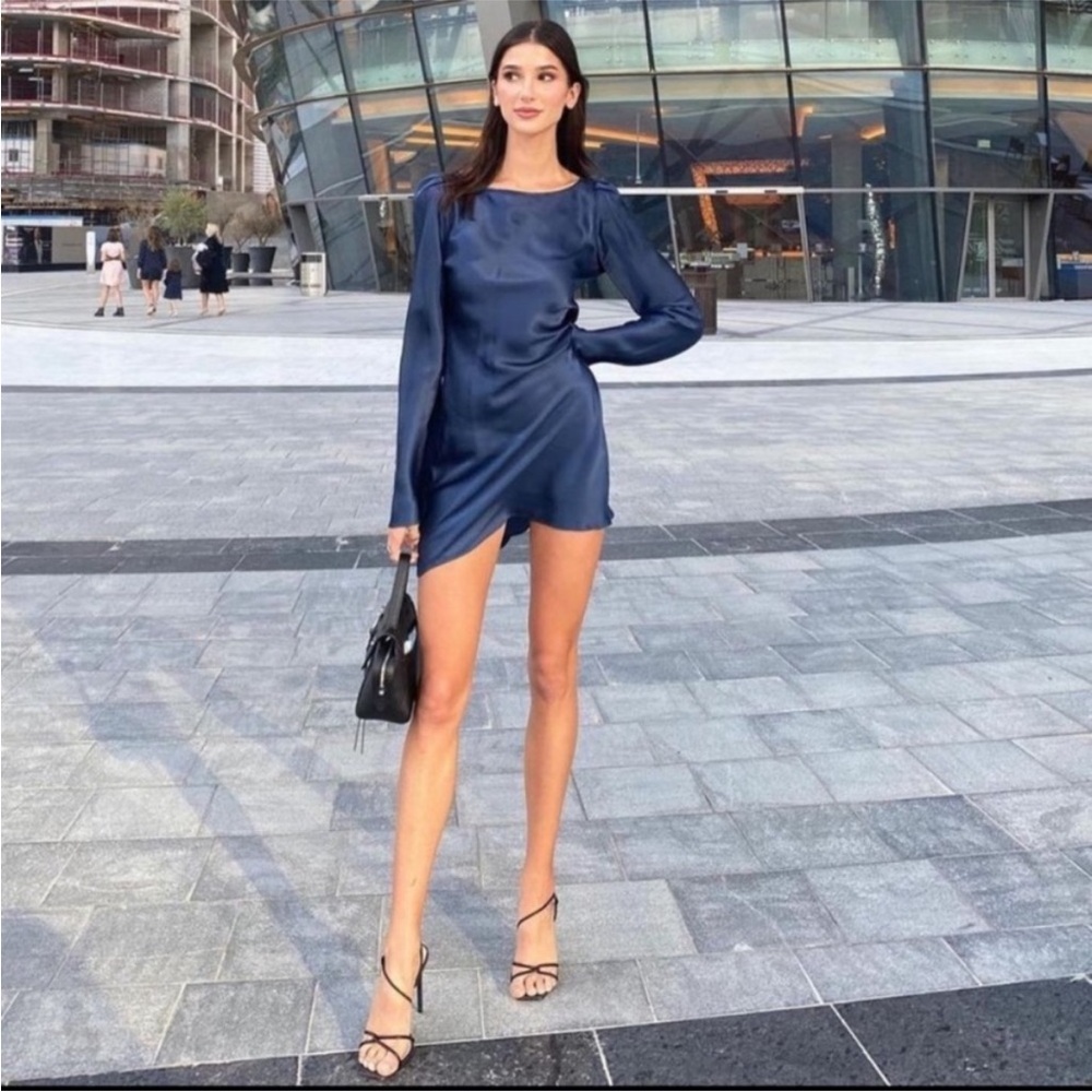 Stone Cold Fox Navy Long Sleeve Dress